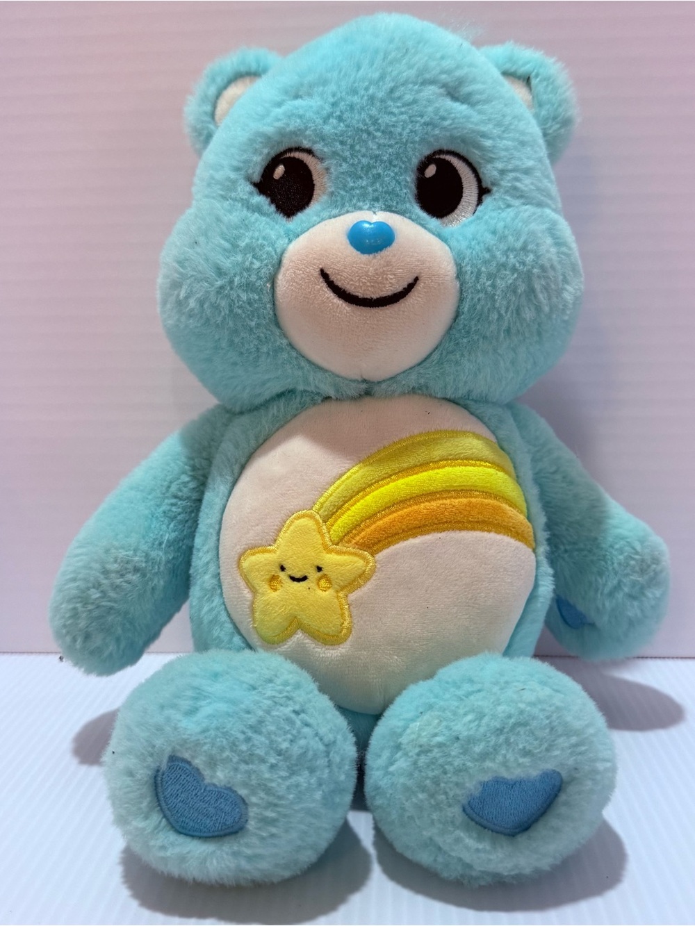Basic Fun Care Bears Wish Bear Blue Plush Bear, Polyester, Tag, 2020 Embroidered